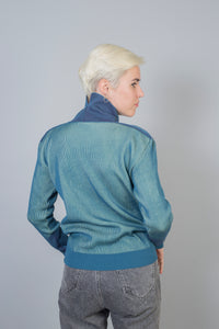 Sweater Steel Blue - Mint/Violet