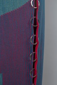 Trousers with Rings Motorcross Steel Blue - Red/Mint