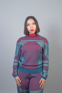 Sweater Motorcross Steel Blue - Red/Mint