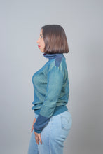 Load image into Gallery viewer, Sweater Steel Blue - Mint/Violet
