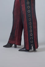 Load image into Gallery viewer, Straight Leg Trousers with Rings Pitch Black - Red/Petrol
